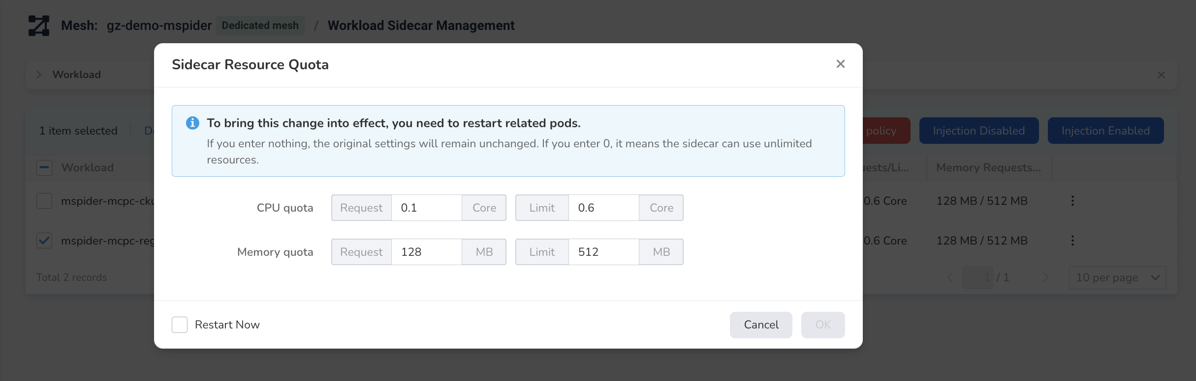 Set rResource quota
